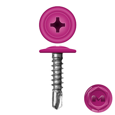 Caморез ПШС по металлу 4,2х16 RAL4006 Пурпурный прессшайба сверло