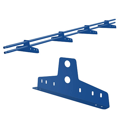 Снегозадержатель трубчатый ЭКОНОМ D-32мм 3 метра 4 опоры RAL5005 Синий сигнал