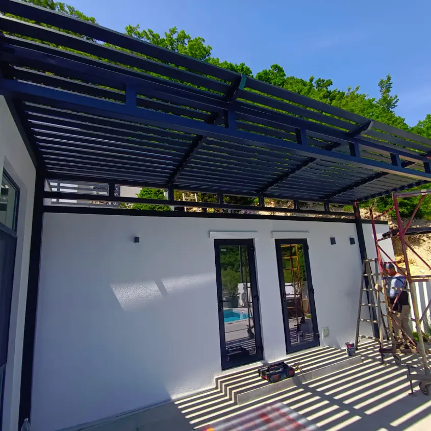 Фото 3 Пергола из металлопланкена RAL7024 Серый Графит