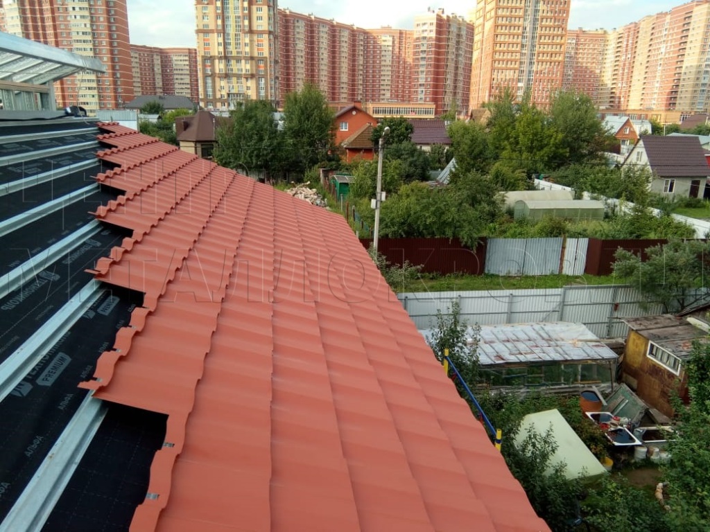 Металлочерепица Геркулес 8004 терракотовый Стальной Бархат от Центра Металокровли в Экибастузе