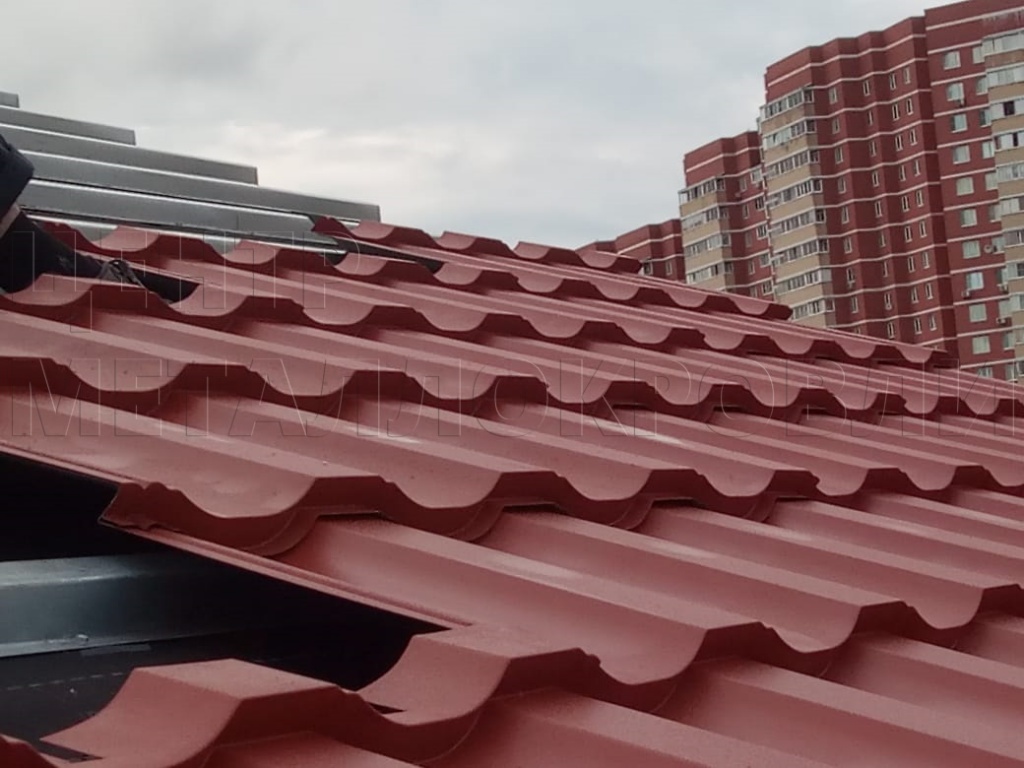 Металлочерепица Геркулес 8004 терракотовый Стальной Бархат от Центра Металлокровли в Экибастузе